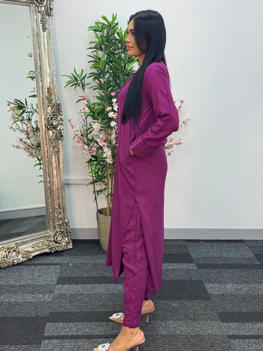 Basic Karandi - Winter Co-Ord - Magenta