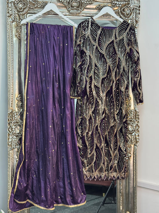 Pia - Cutdana Velvet - Purple