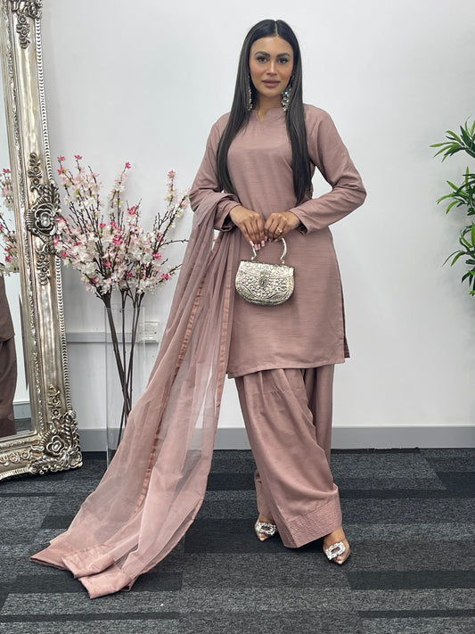 Saba - Farshi Shalwar - Coffee -P