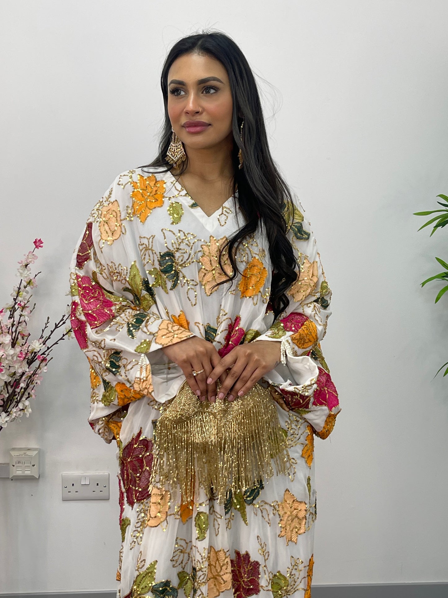 Chamkeela Gulab - White Kaftaan - Party Wear Kaftan - AC