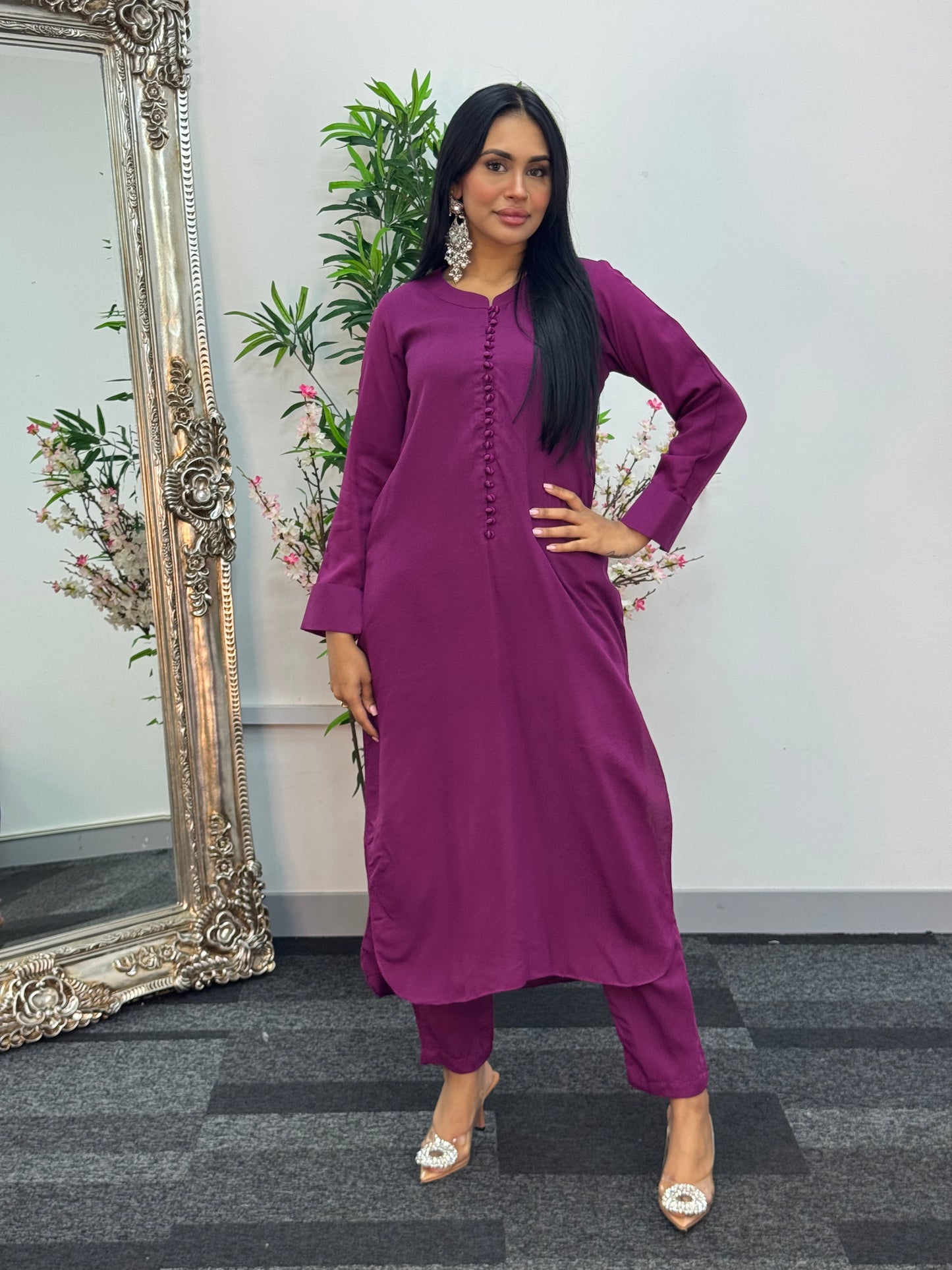 Basic Karandi - Winter Co-Ord - Magenta