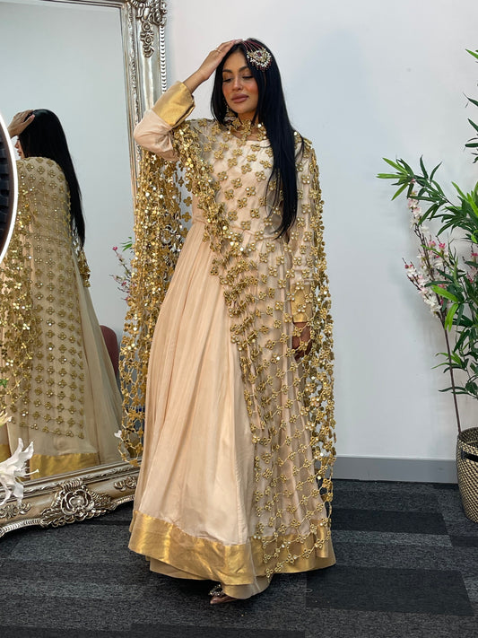 (Preorder 4 weeks) BRIDAL Posheeda Sheesh Dupatta Only - Poshida Sheesha - Mirror dupata