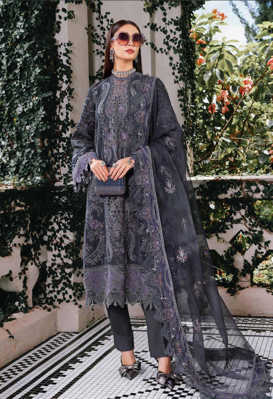 Maria B Luxury Velvet - Gray purple