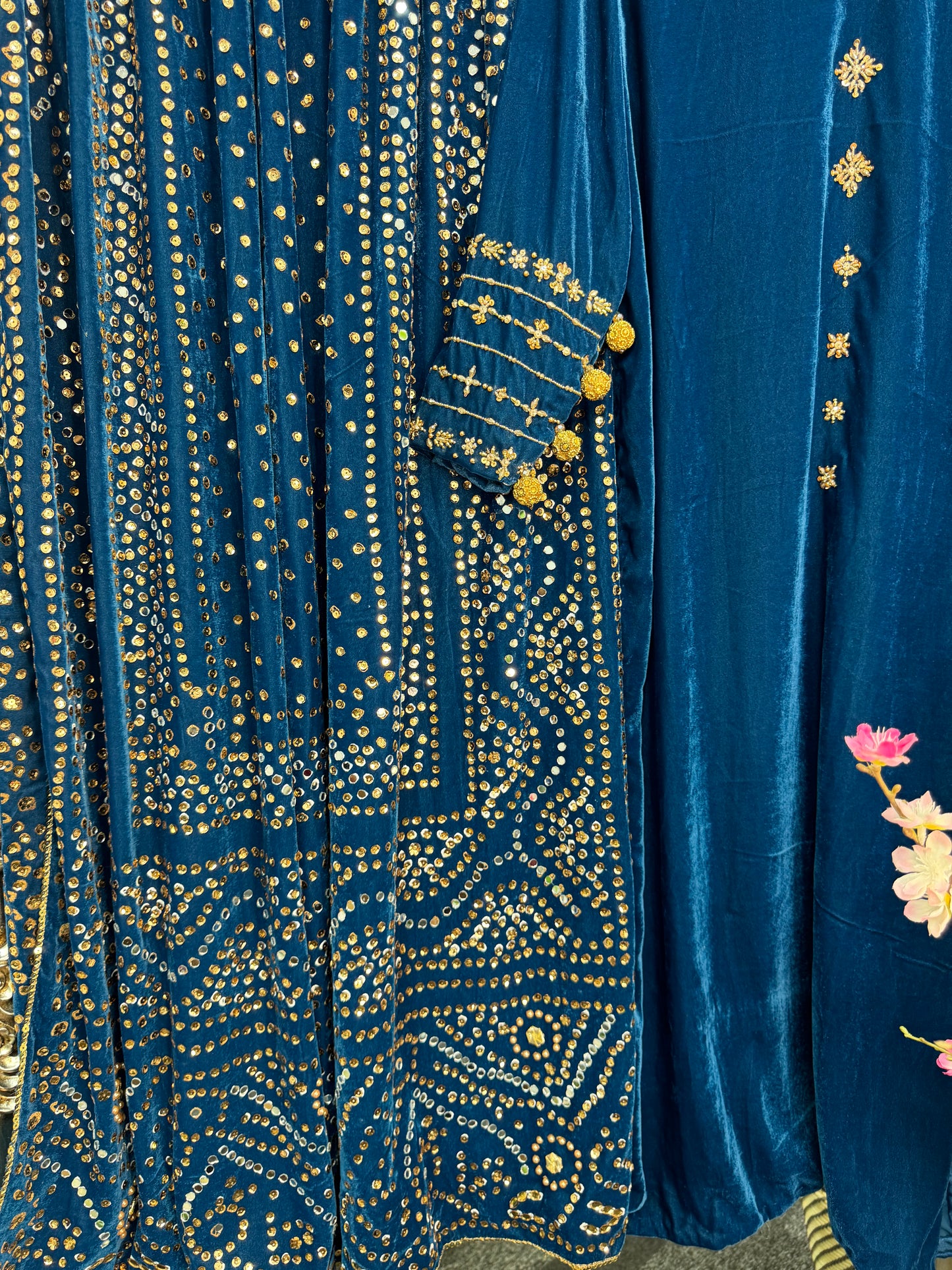 Komal - Teal Blue - Velvet