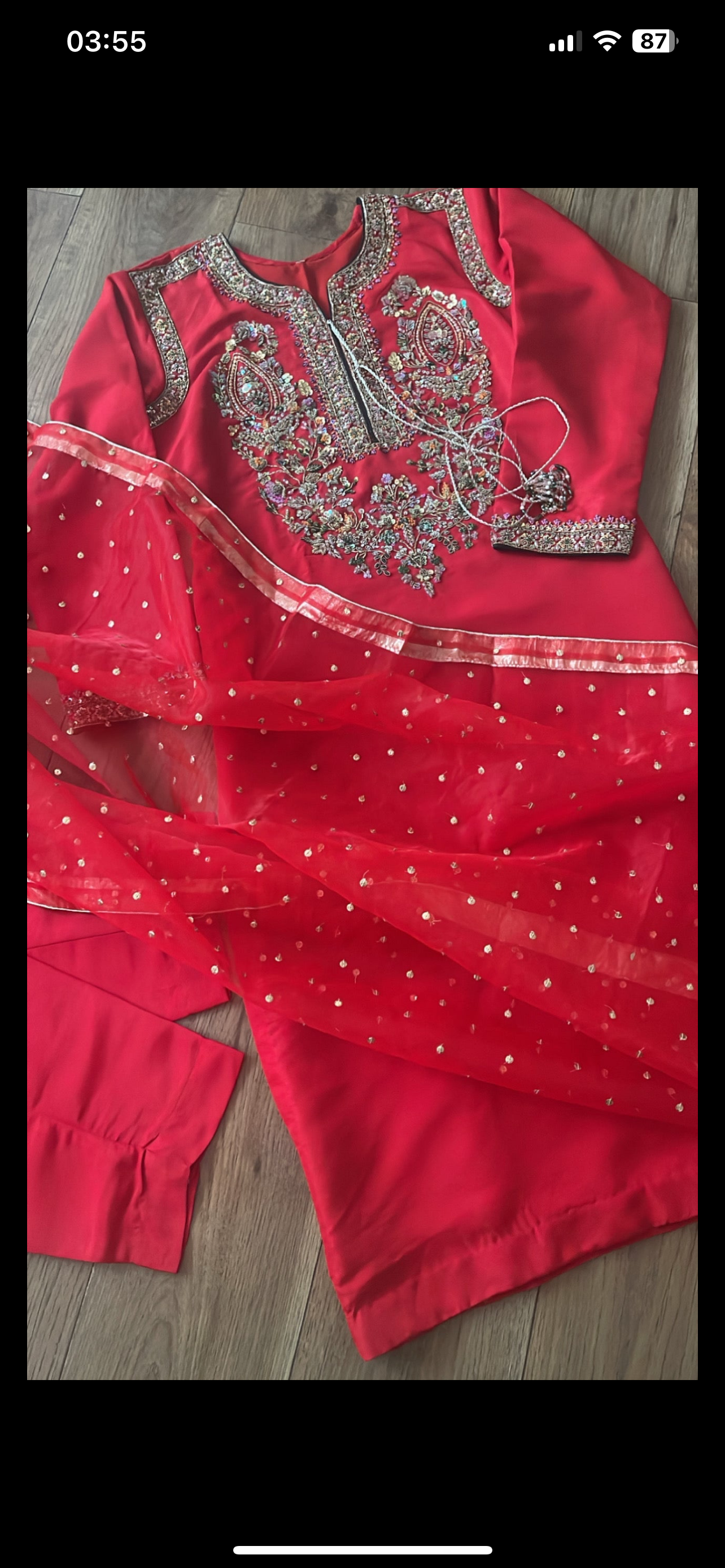 Preorder Only 4 weeks “Rose Red” Red and Gold Party Wedding Wear