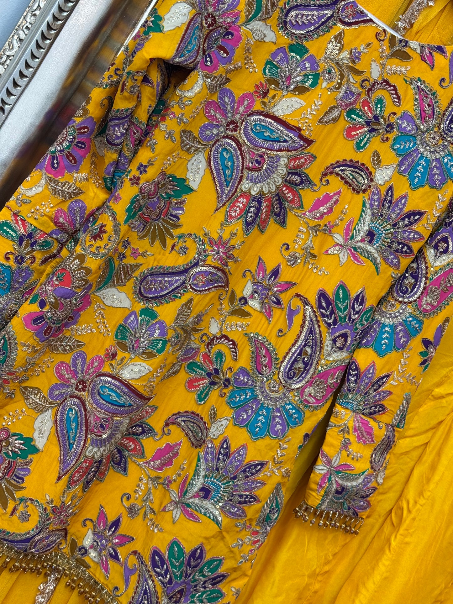 Phoolwari - Armani Silk - Yellow