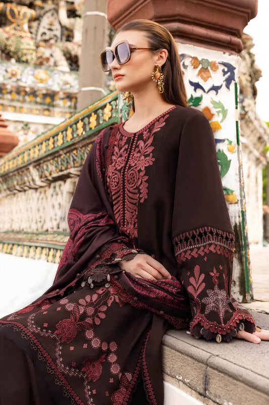 Maria B Winter Mprints - 4A - burgundy