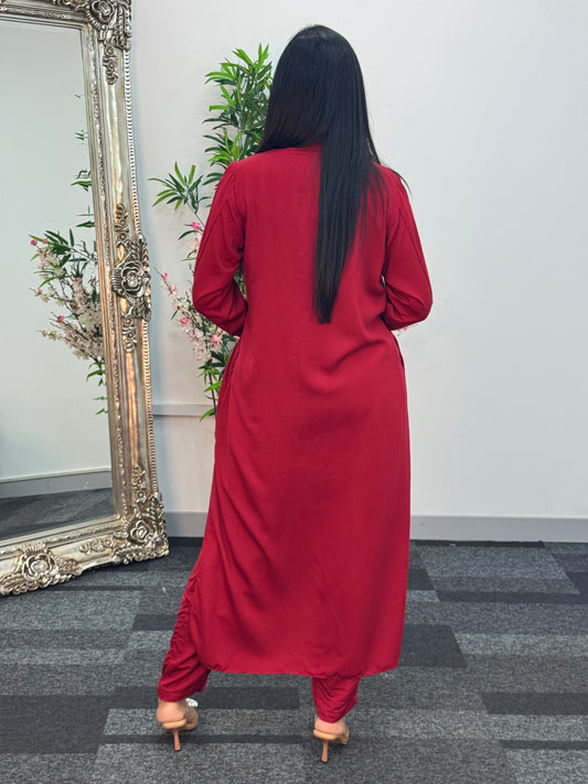 Basic Karandi - Winter Co-Ord - Red