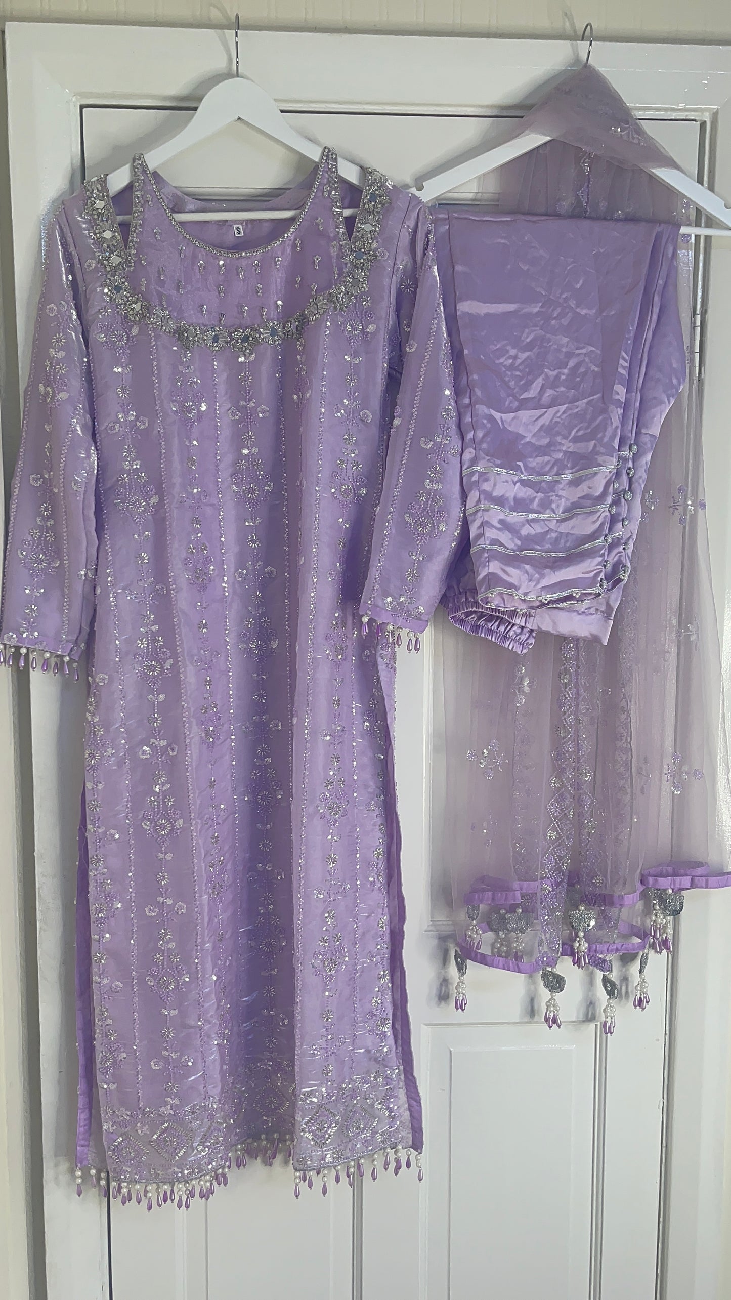 Ronaq- Korean Silk Cut Dana - Party Wear - Lilac
