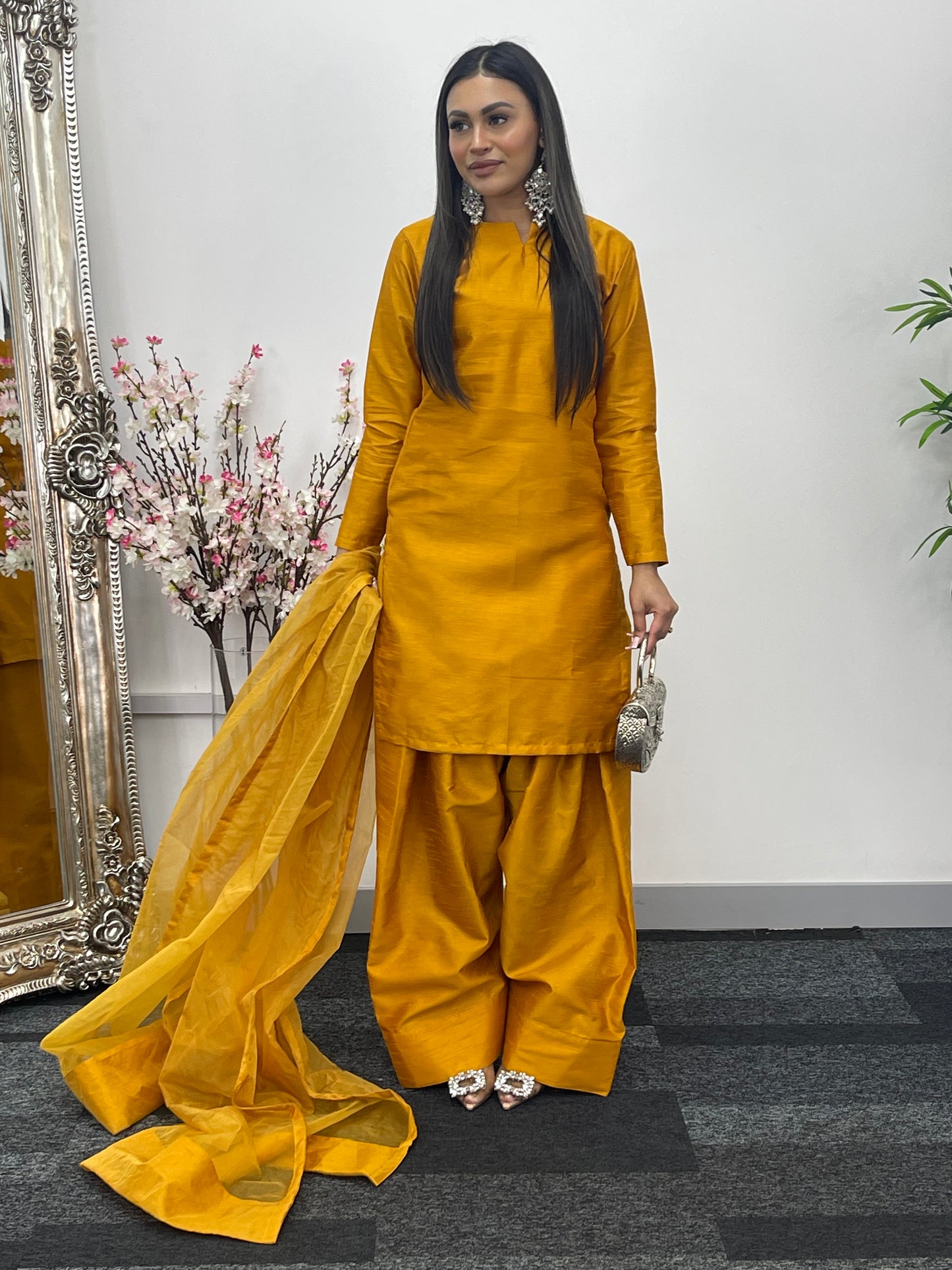Saba - Farshi Shalwar - mustard - P