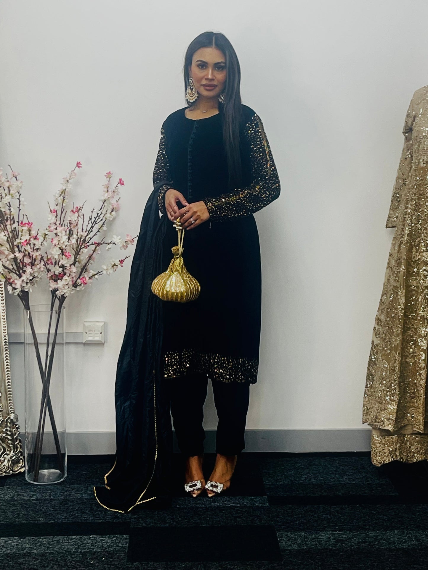 Swarovski Velvet- 3 pc - Winter Collection - Black -AA