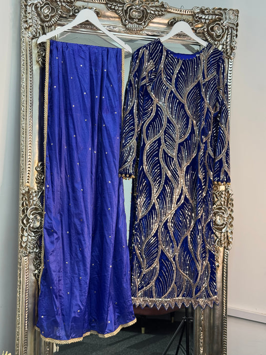 Pia - Cutdana Velvet - Royal Blue