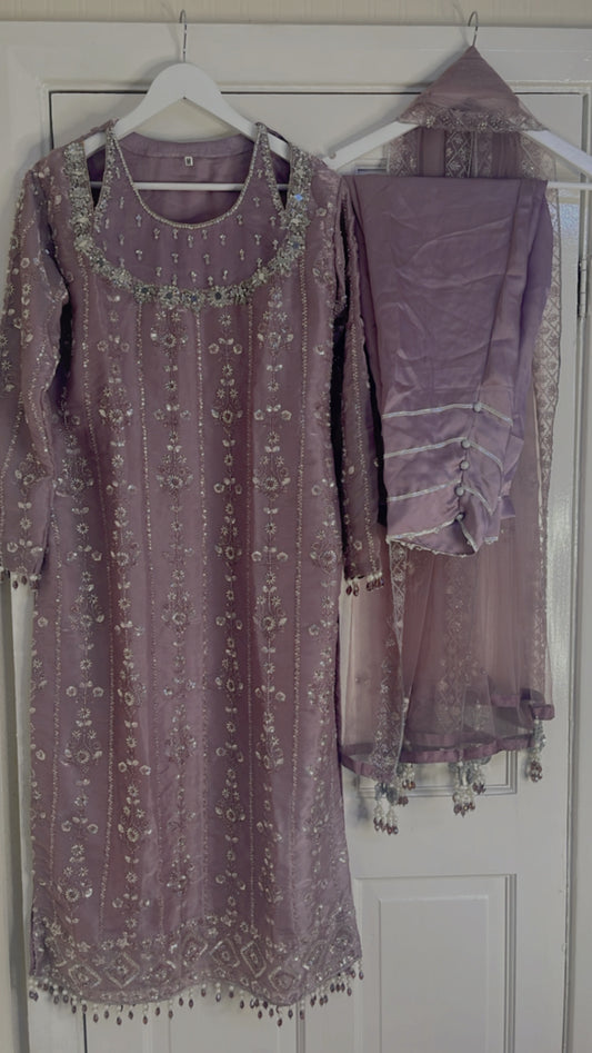 Ronaq - Korean Silk Cut Dana - Party Wear - Pink