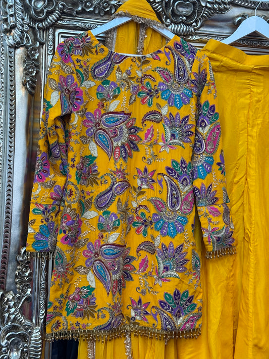 Phoolwari - Armani Silk - Yellow