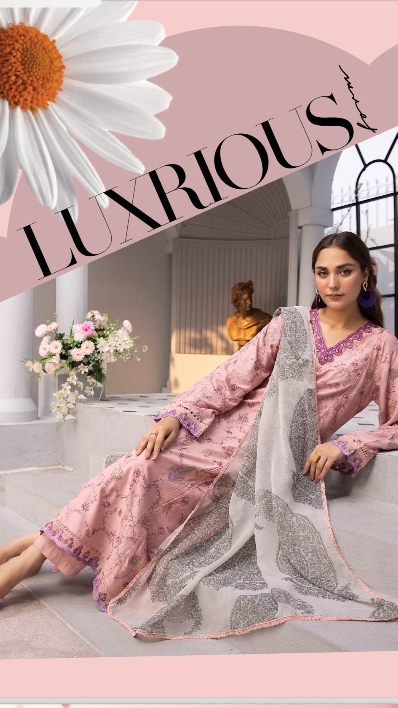 Ethnic Inspired - Linen - Winter Collection - Pink