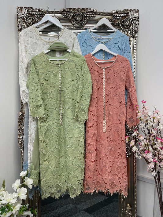 Lacy Crochet - diya - white - dia