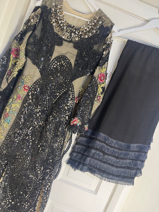 Nagin - Maria B Inspired Embroidered - Black - R