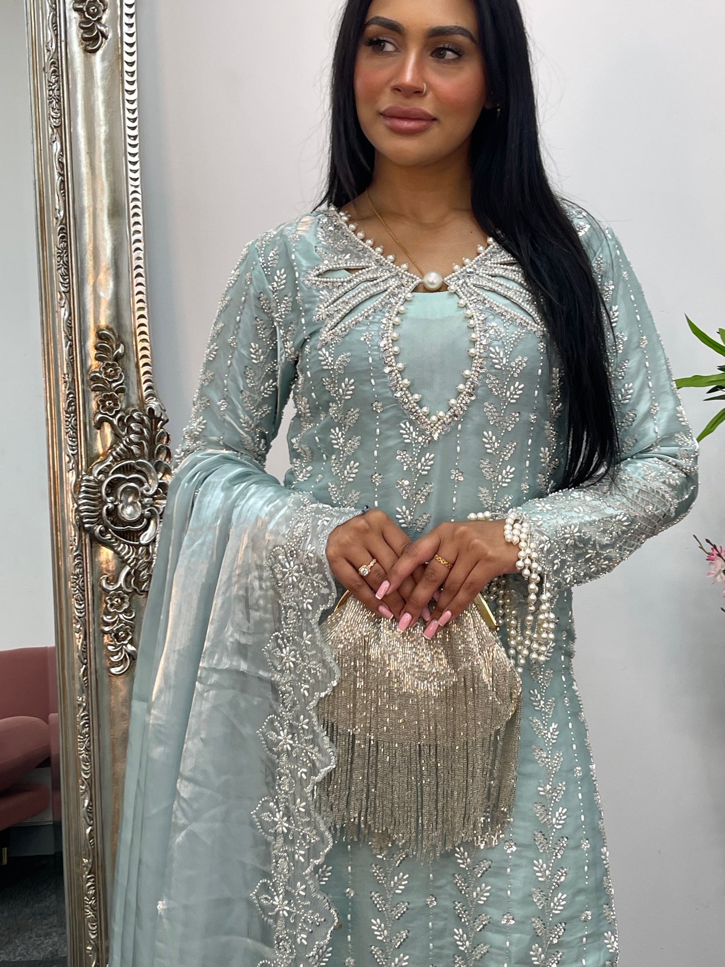 Choori - Cutdana Net - Pink - mint - K