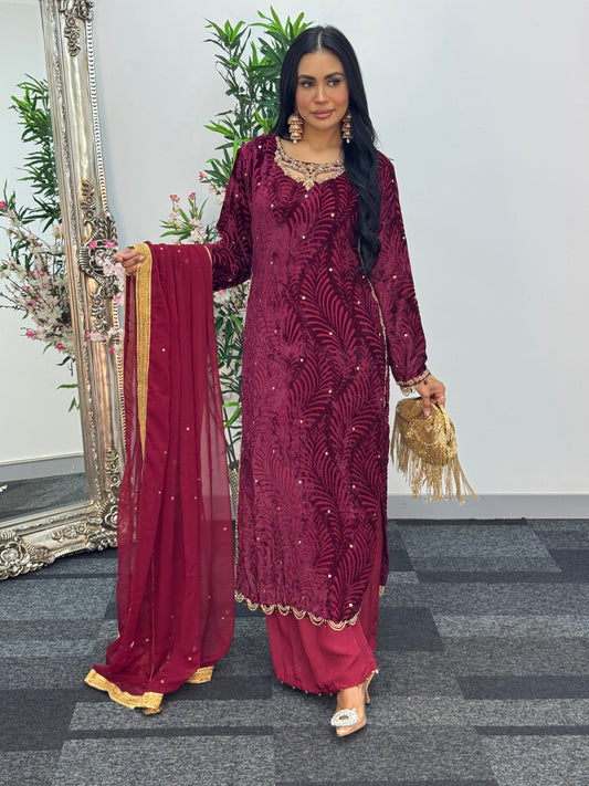 Suhana - maroon Plachi - AA