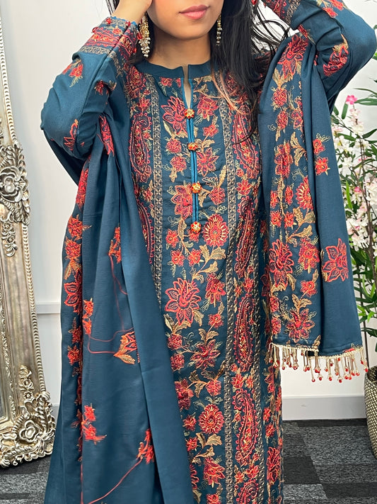 Bareeze Karandi - Teal