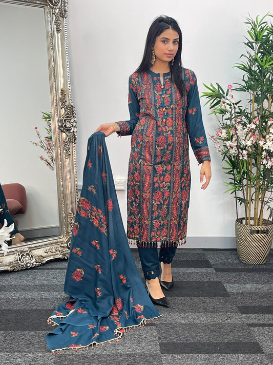 Bareeze Karandi - Teal