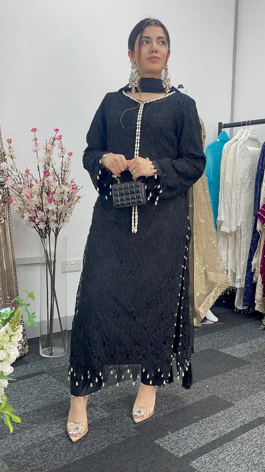 Black Patta- Lace Crochet -Kala Pata - T