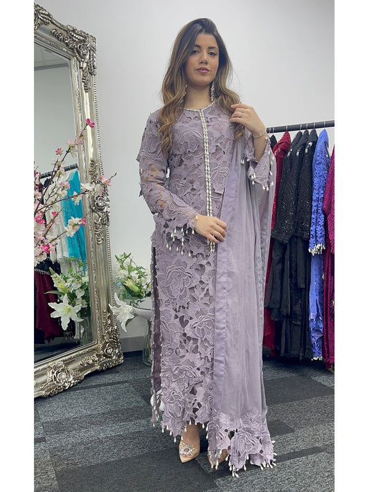 (Preorder 4 weeks) Lilac Cut - Lacy Crochet- - Dia -Diya - - Lavender Purple -