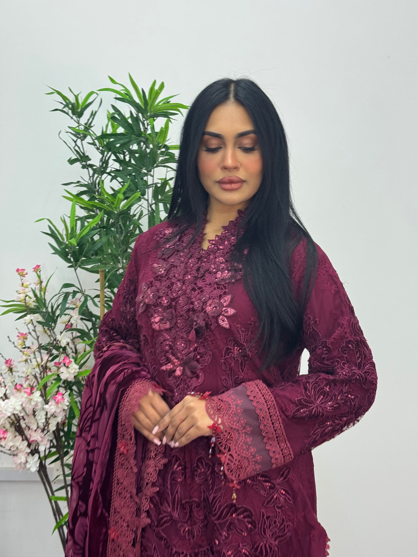 Maria B Luxury Velvet - Maroon