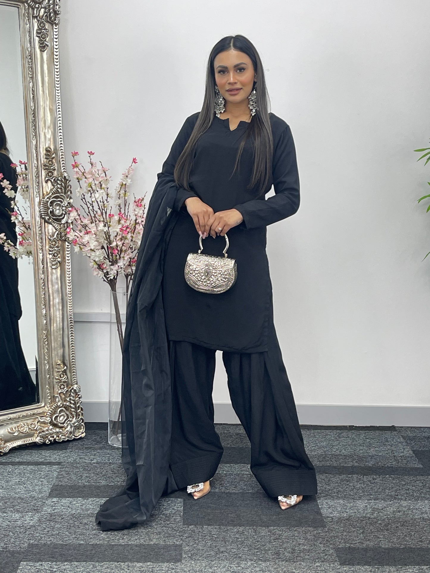 Saba - Farshi Shalwar - black -P