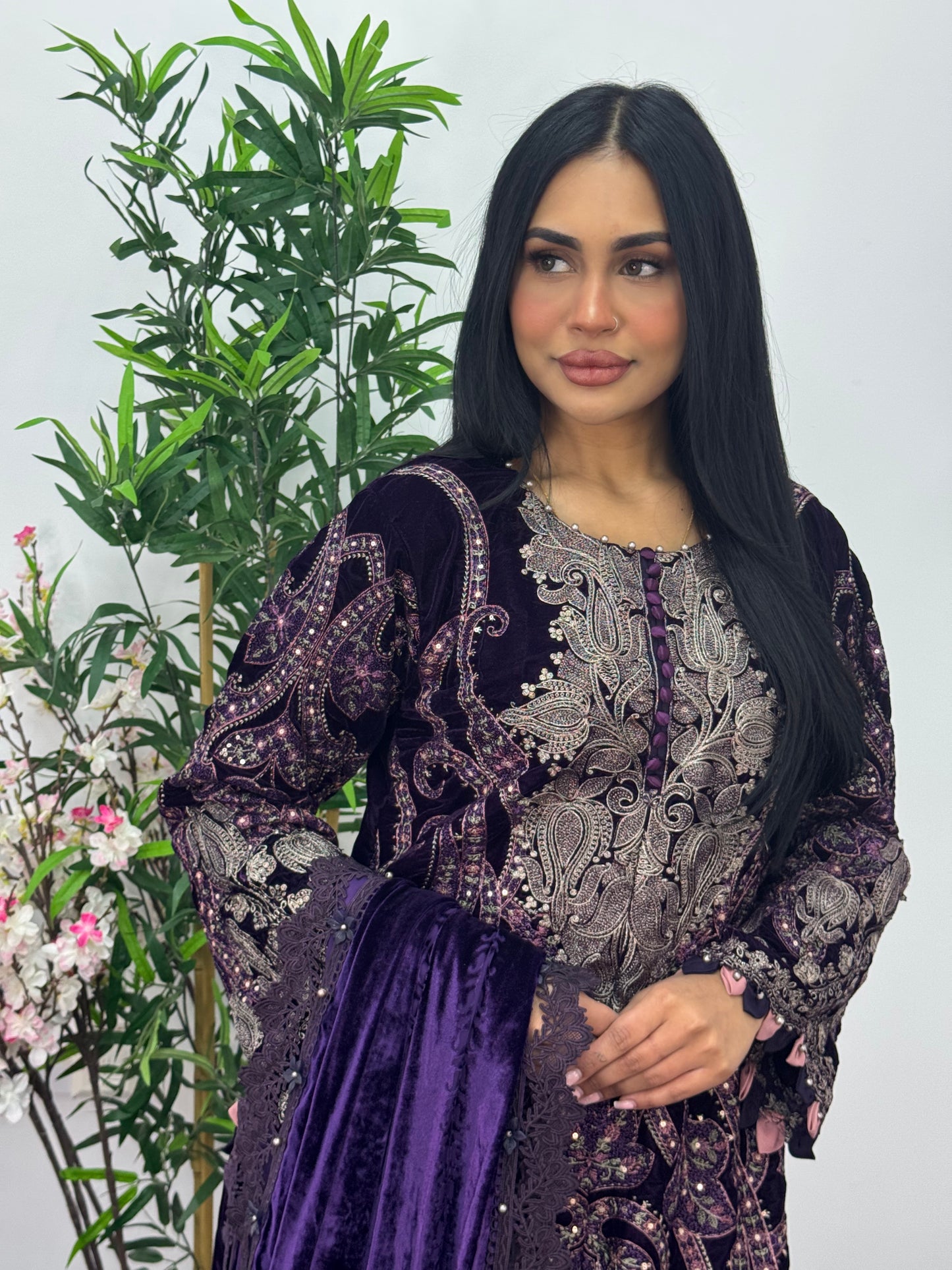 Maria B Luxury Velvet - Purple