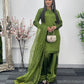 Saba - Farshi Shalwar - olive green - P