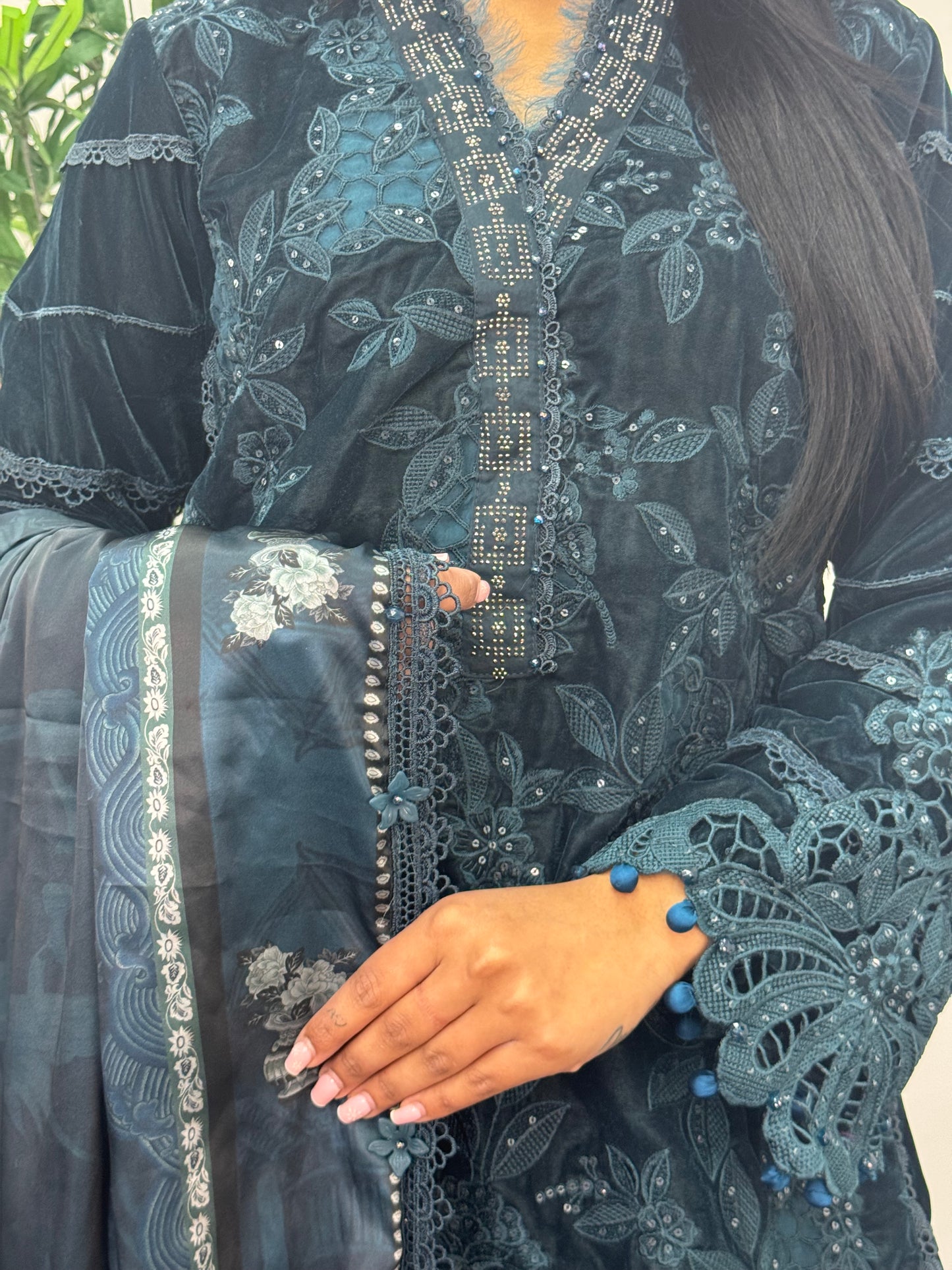 Maria B Luxury Velvet - Teal