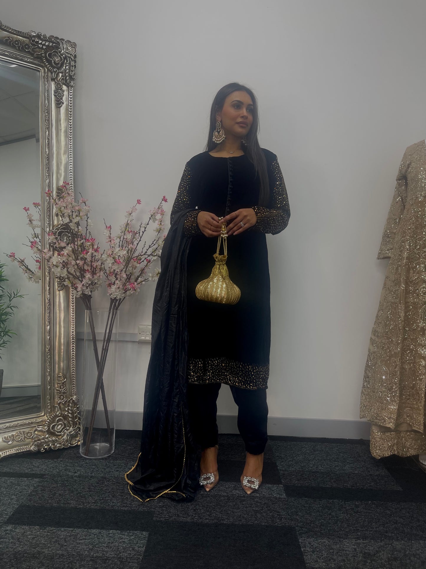 Swarovski Velvet- 3 pc - Winter Collection - Black -AA