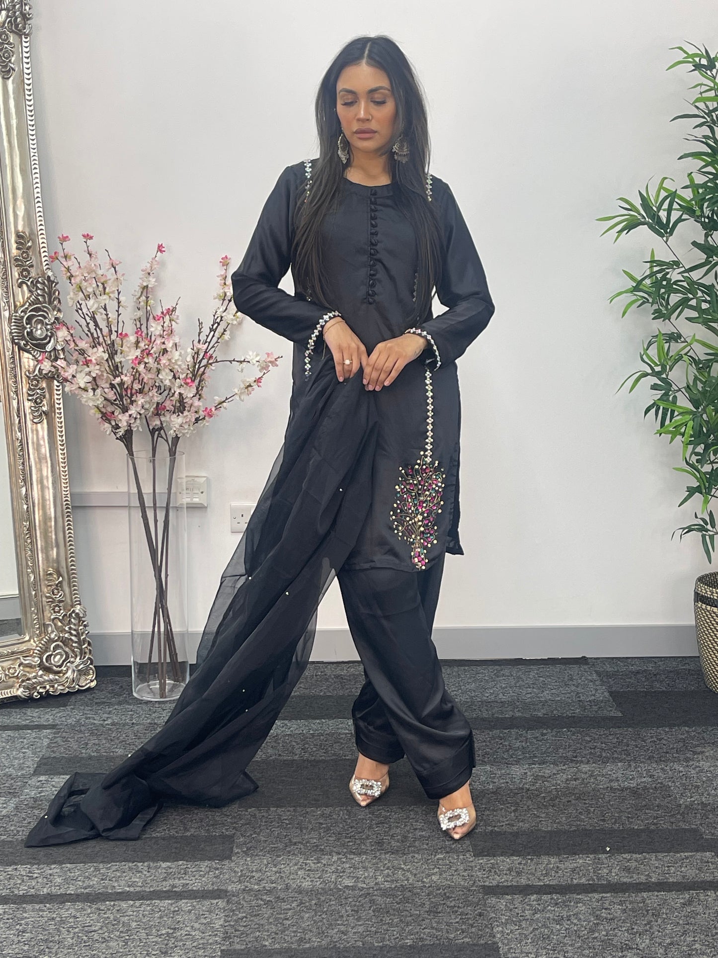 Morni - Farshi shalwar - Coffee - Black - Farshe -