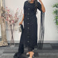 Black - Floor Length Sleeves - Chiffon Outfit - T