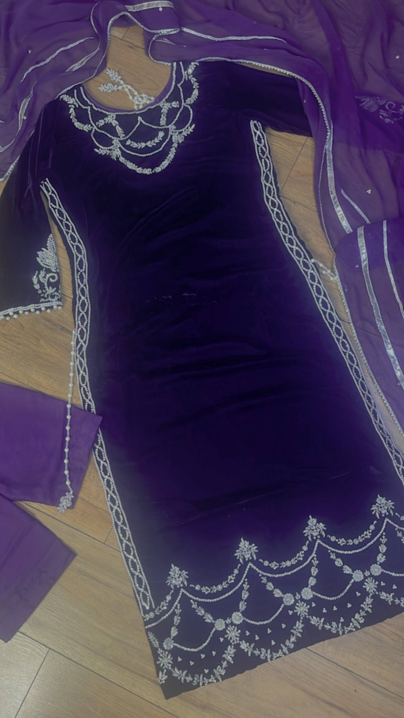 Crazy Kiya - Purple Velvet Pret - Wedding Party Wear -