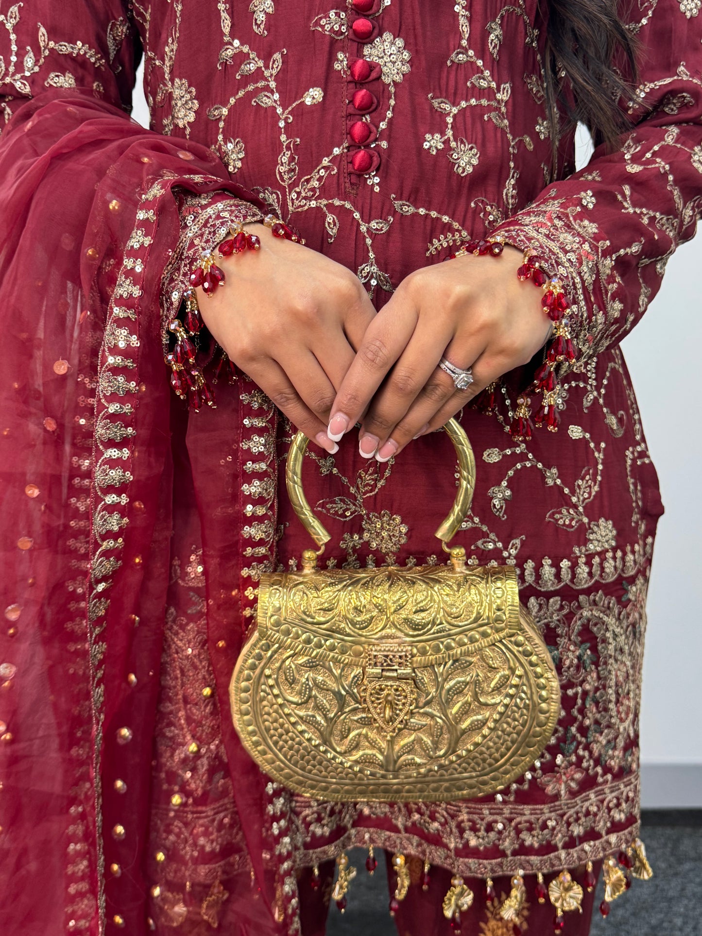 “Dulhan” Maria B Inspired - Maroon Garara - R