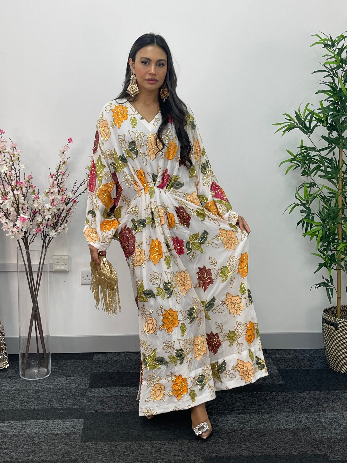 Chamkeela Gulab - White Kaftaan - Party Wear Kaftan - AC