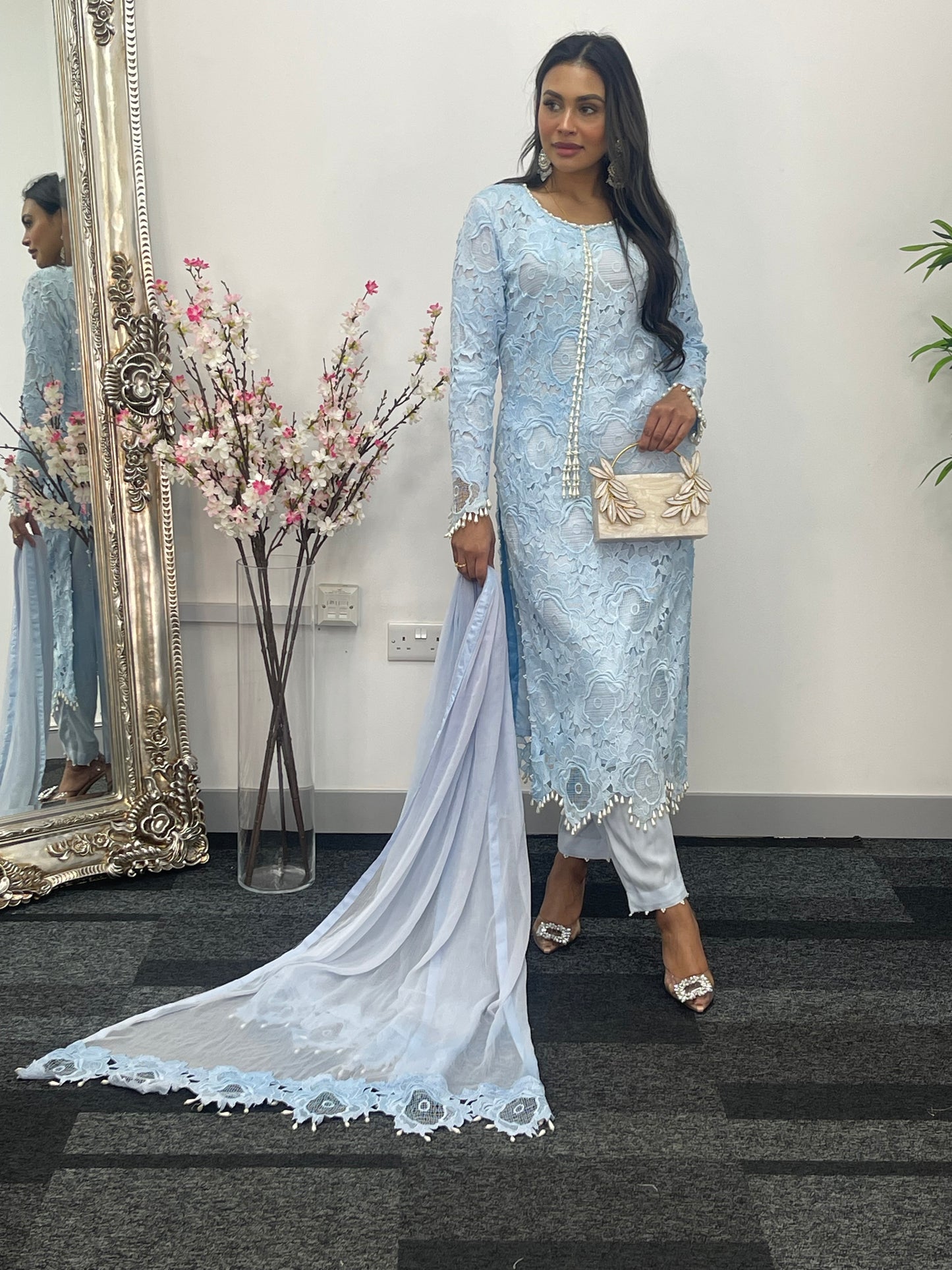 Lacy Crochet - diya - Blue - dia