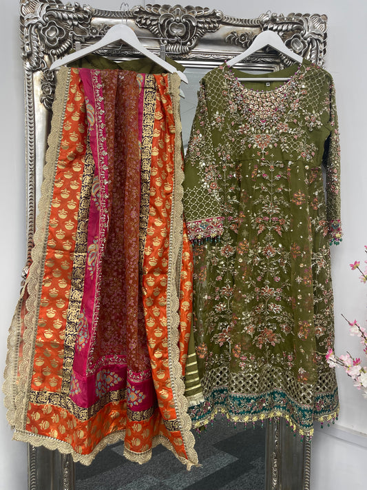 Mehndi - Maria B Inspired Maxi Lehnga -