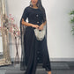 Black - Floor Length Sleeves - Chiffon Outfit - T