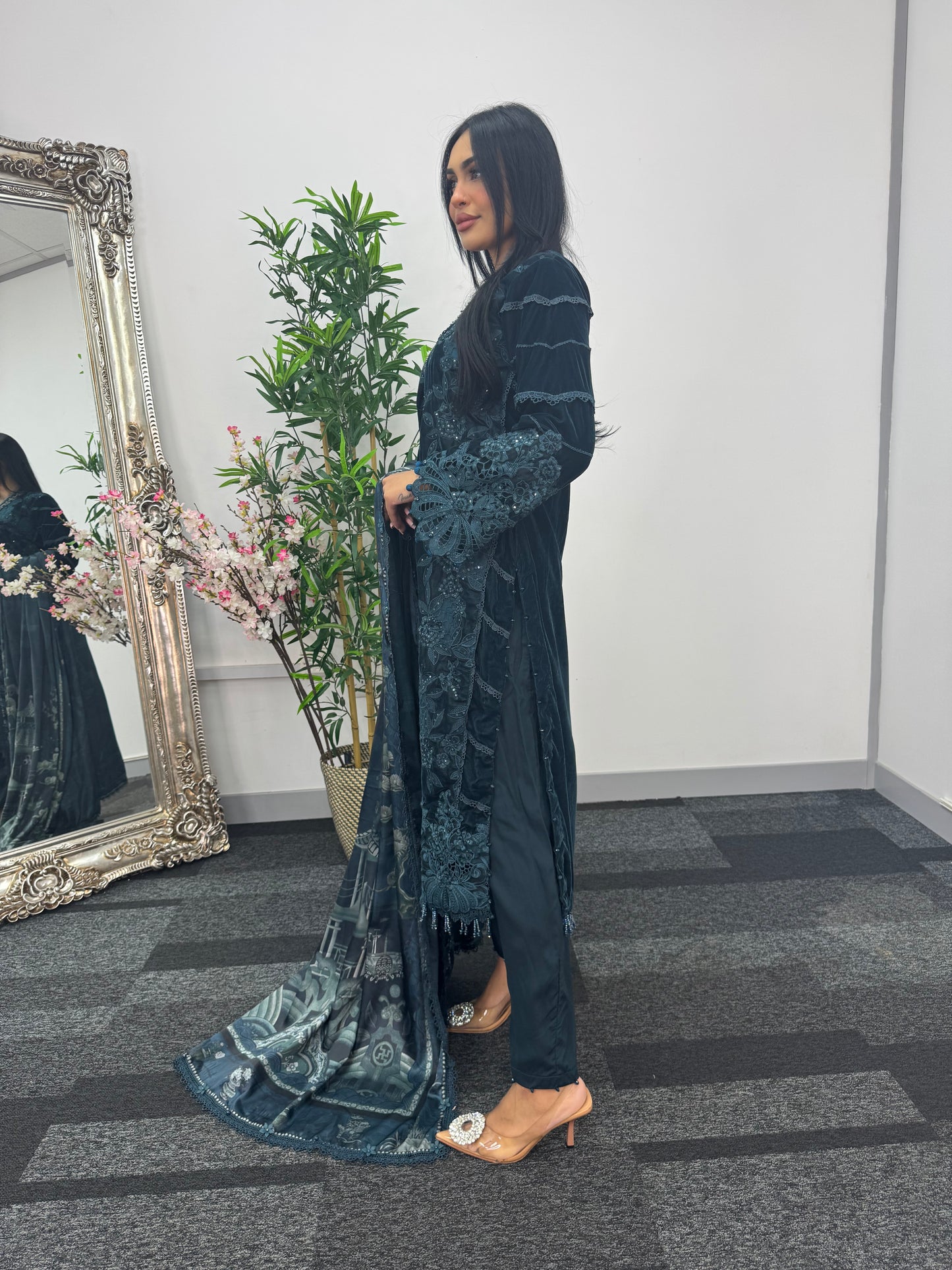 Maria B Luxury Velvet - Teal