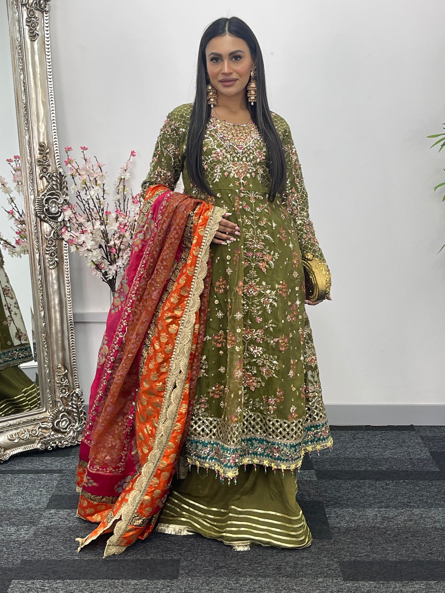 Mehndi - Maria B Inspired Maxi Lehnga -
