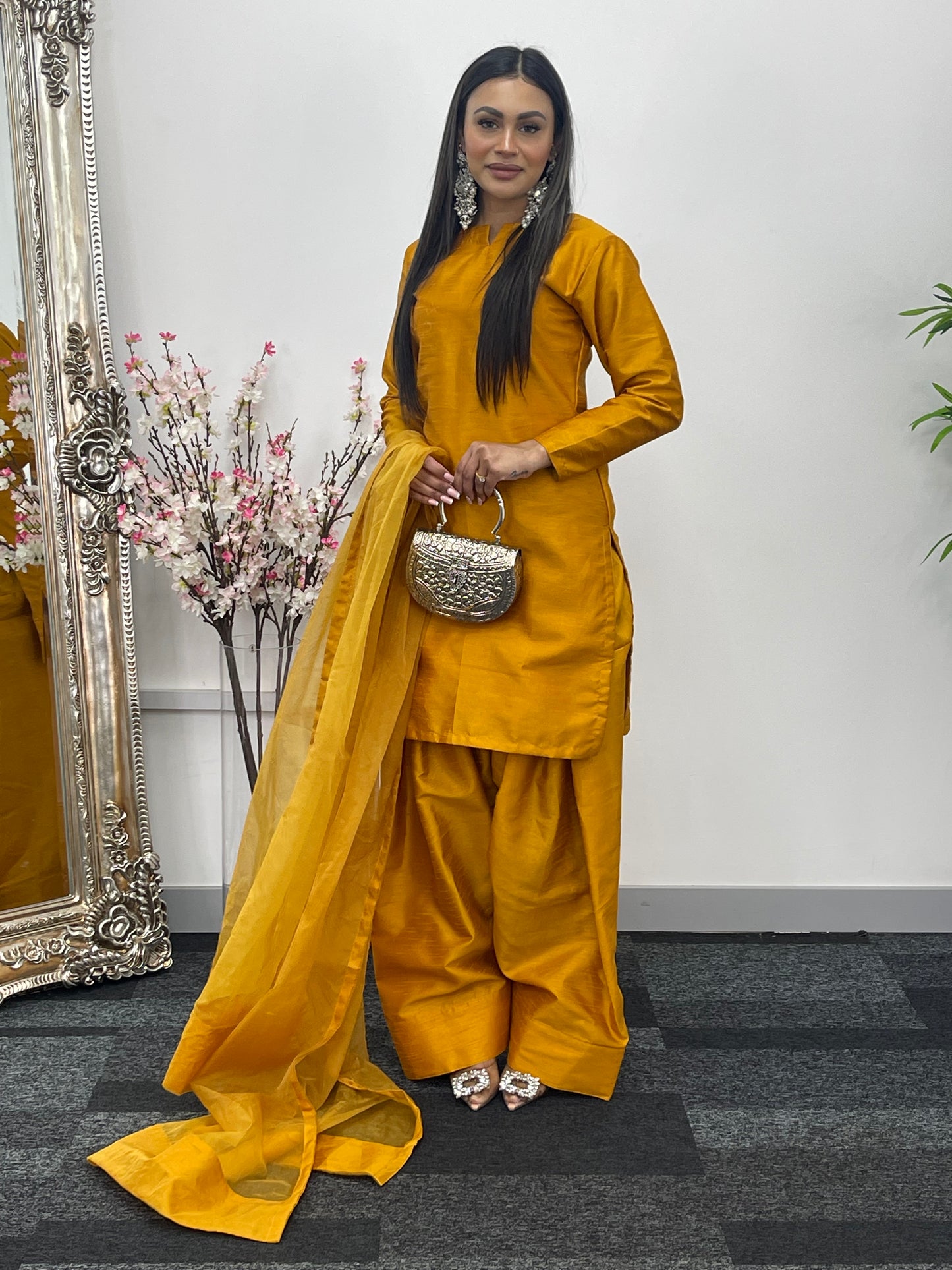 Saba - Farshi Shalwar - mustard - P