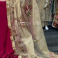 (Pre Order 3/4 Weeks) “GUL BANO” - Hand Painted Dupatta with Hand Work -Anarkali - Maroon Gold - Noor