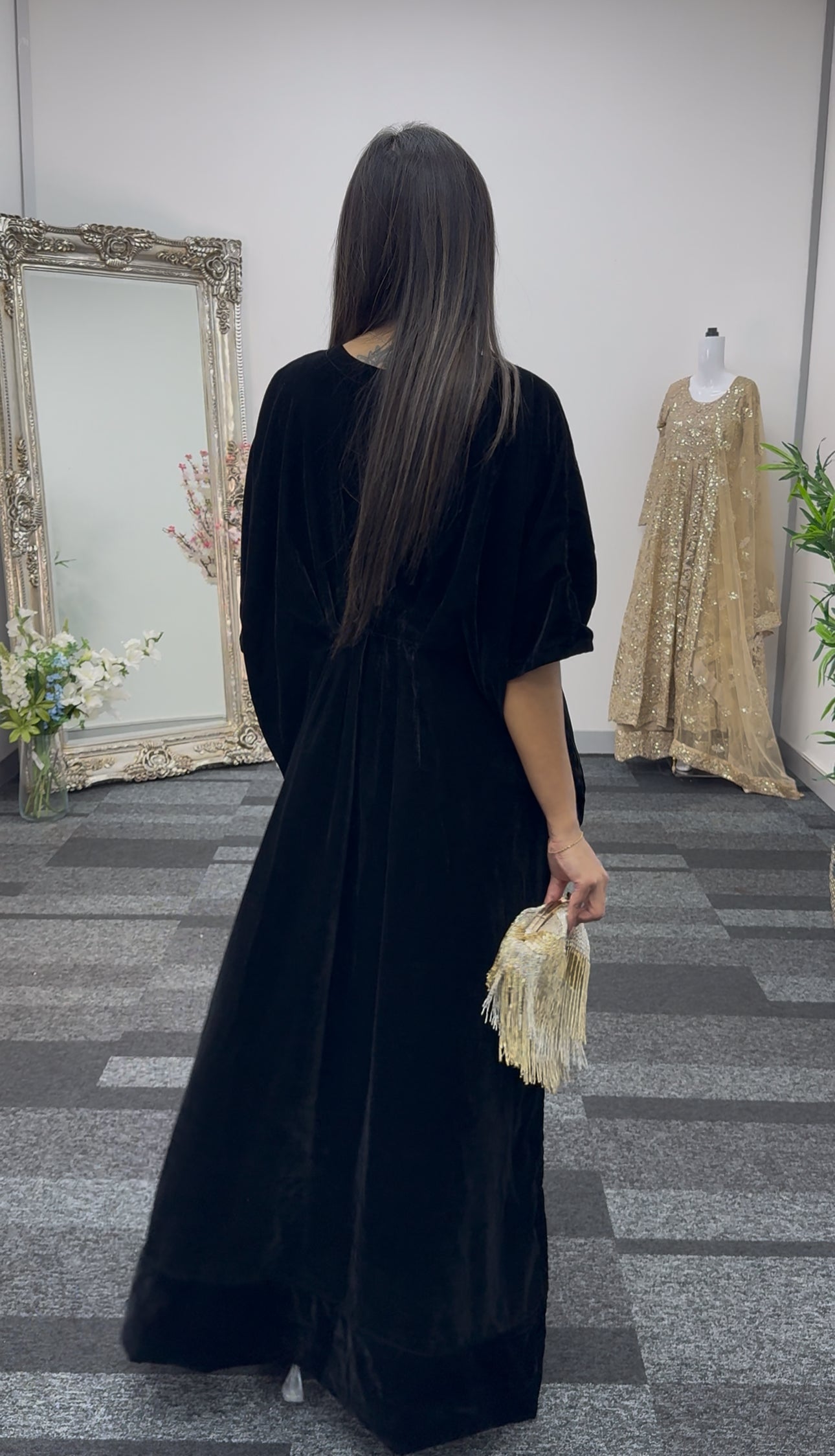 Raat 2 - Black Kaftaan -  Velvet Kaftan - AC