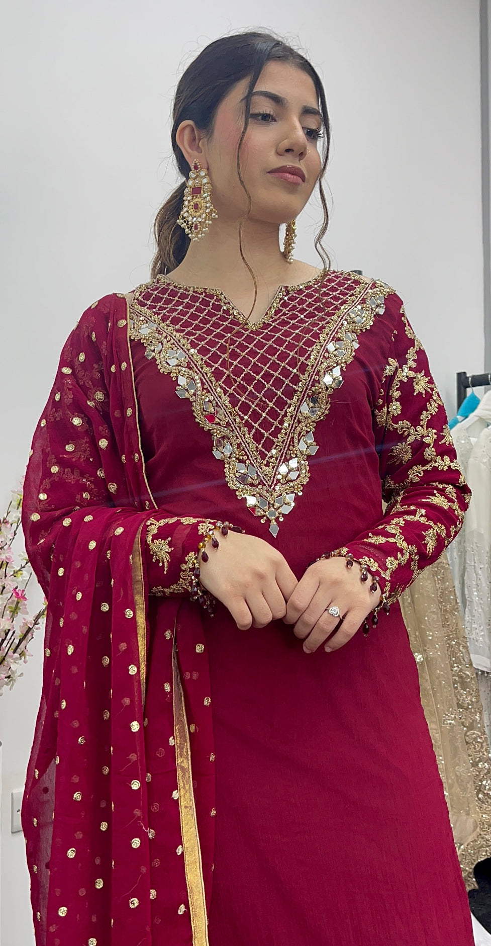 Afsana -  Hand Work - Party Wear - Maroon