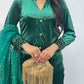 Sona l Green Silk Velvet - Party Outfit l AA
