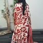 Swiss silk printed kaftan style dress - Red Kaftaan - 3pc