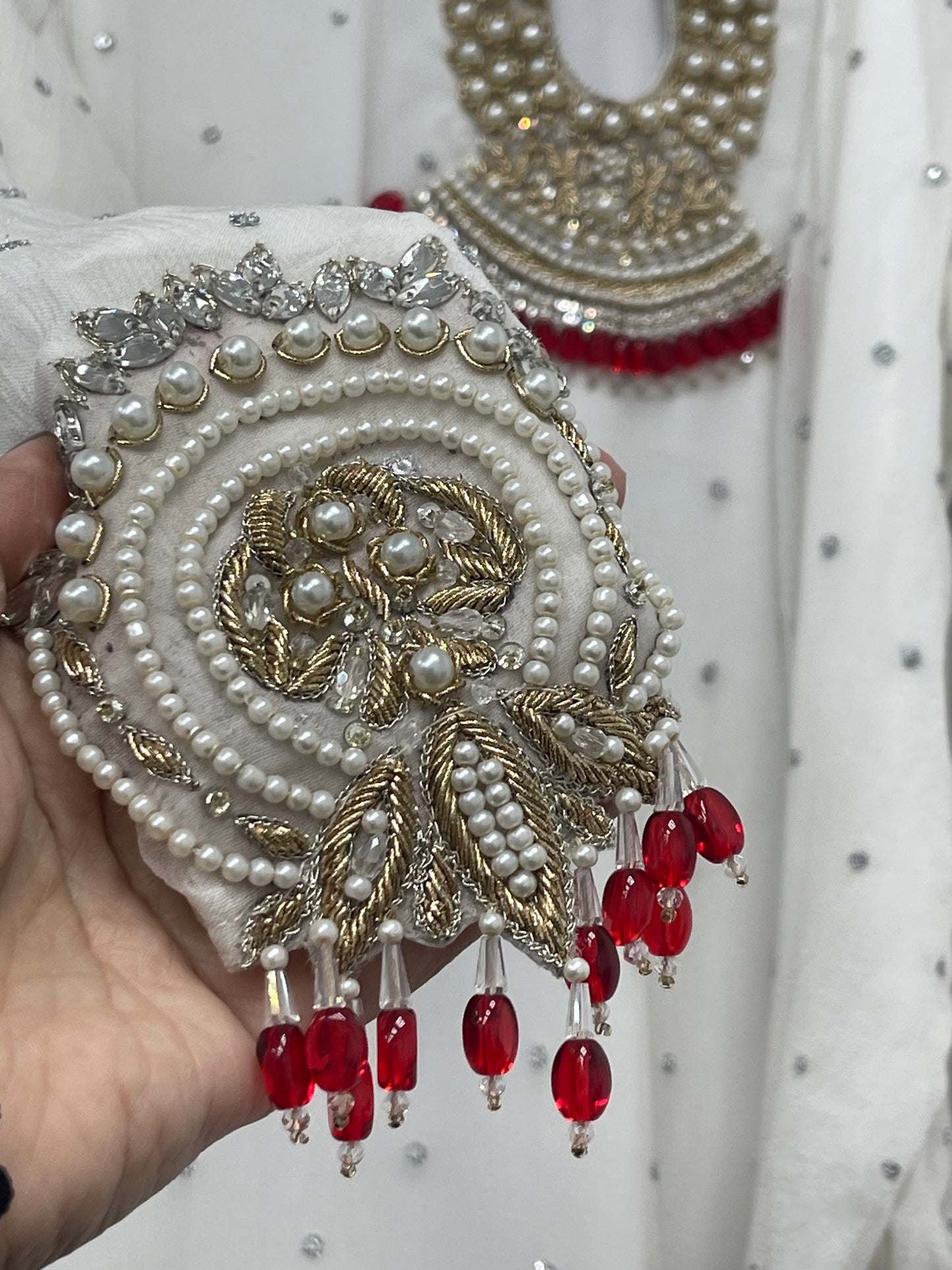 Laila - Chiffon Party Wear - Red - Green - Wedding Dress - T